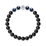 Manufacture Royale Bracelet Lucky 4 Pearl Semi-Round Freshwater Pearl Black