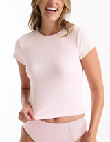 Ambra Refined Round Neck Tee - Shell