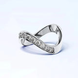 Krystal Couture Contortion Ring Embellished with Swarovski Crystals White Gold