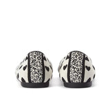 Heart Print Pointed Toe Comfortable Flats - White