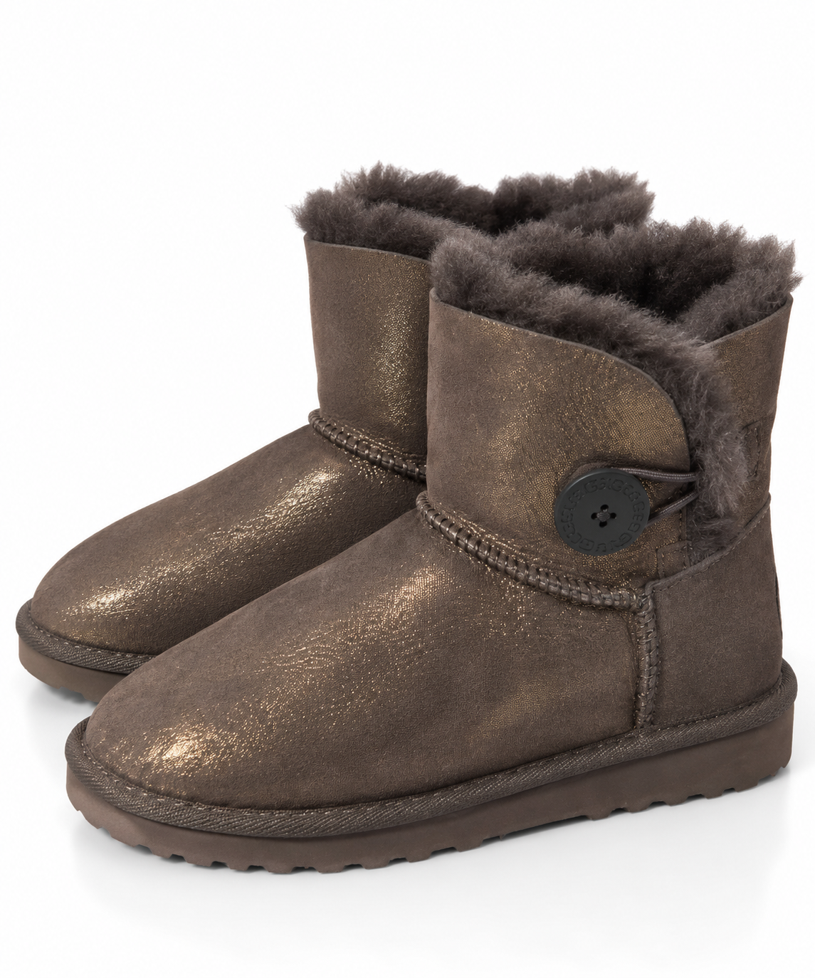 Australian Leather Ugg Classic 1Button - Chocolate Gold Glitter - AU8