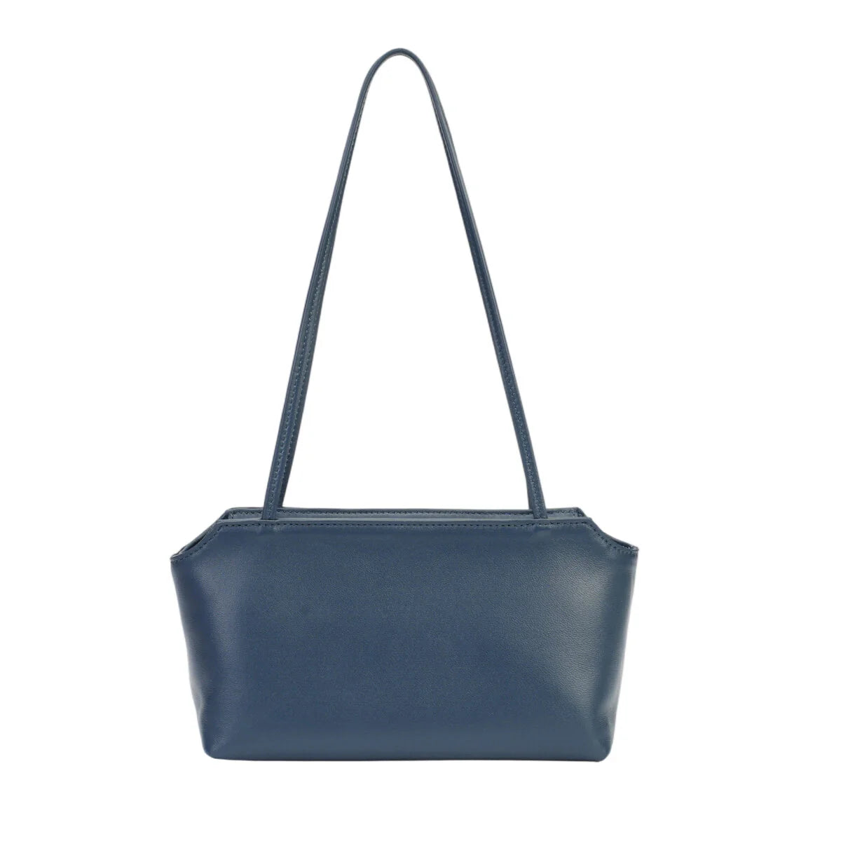 BAMEI Goatskin Leather Trapezoid Shoulder Bag - Navy