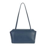 BAMEI Goatskin Leather Trapezoid Shoulder Bag - Navy