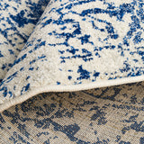 Evoke 253 White Navy Round Rug