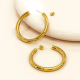 Bullion Gold Creole C-Hoop Gold Layered Earrings