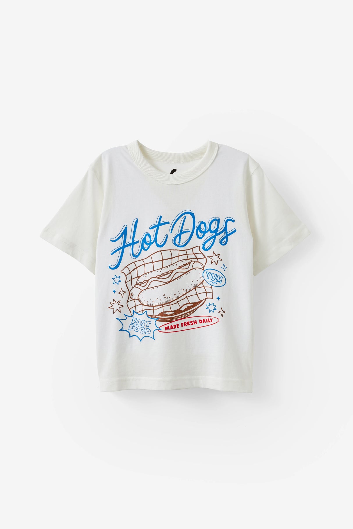 Cotton On Kids Boys Essentials Graphic Short Sleeve Tee - Vanilla/Hot Dogs Fast Food