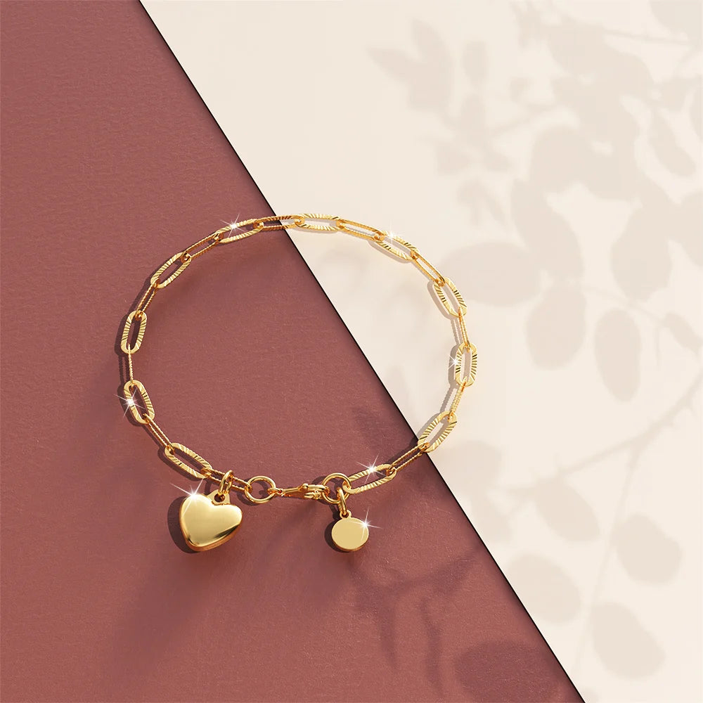 Bullion Gold Rogue Heart Gold Stainless Steel Bracelet