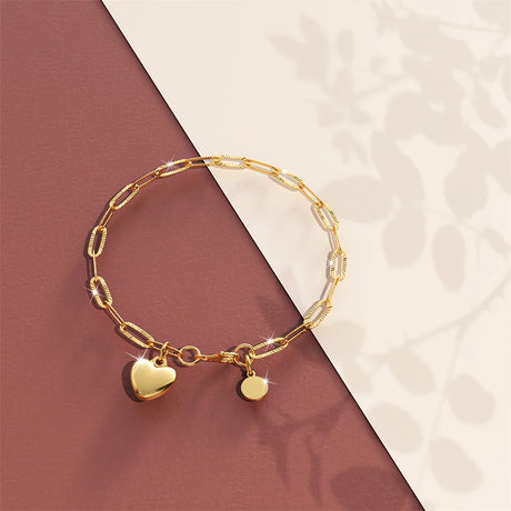 Bullion Gold Rogue Heart Gold Stainless Steel Bracelet