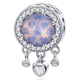 Solid 925 Sterling Silver Trapped Love CZ Charm