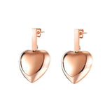 Bullion Gold Beating Heart Stud Earrings in Rose Gold