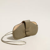 Leather Sunglasses Wrist Pouch - Taupe