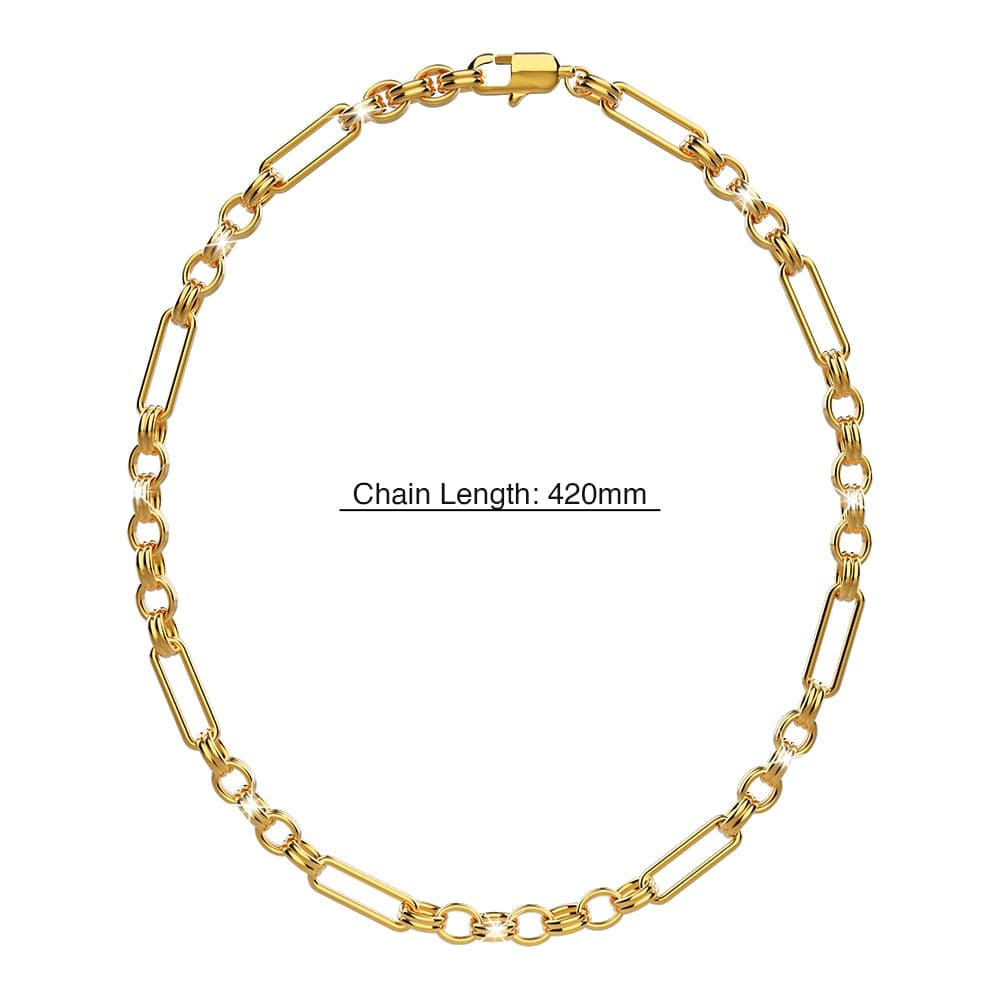 Bullion Gold Roxanne Oval Link Paperclip Chain Gold Necklace