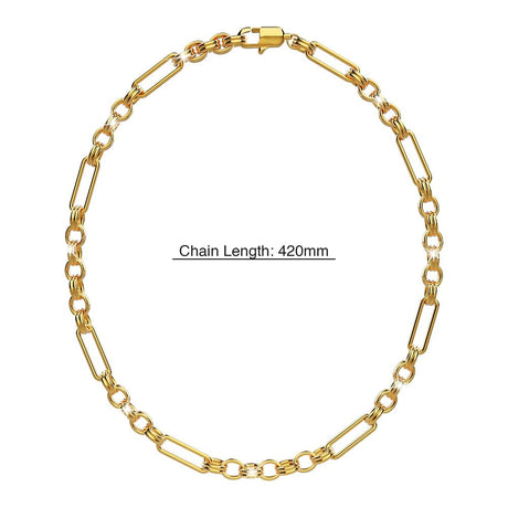 Bullion Gold Roxanne Oval Link Paperclip Chain Gold Necklace