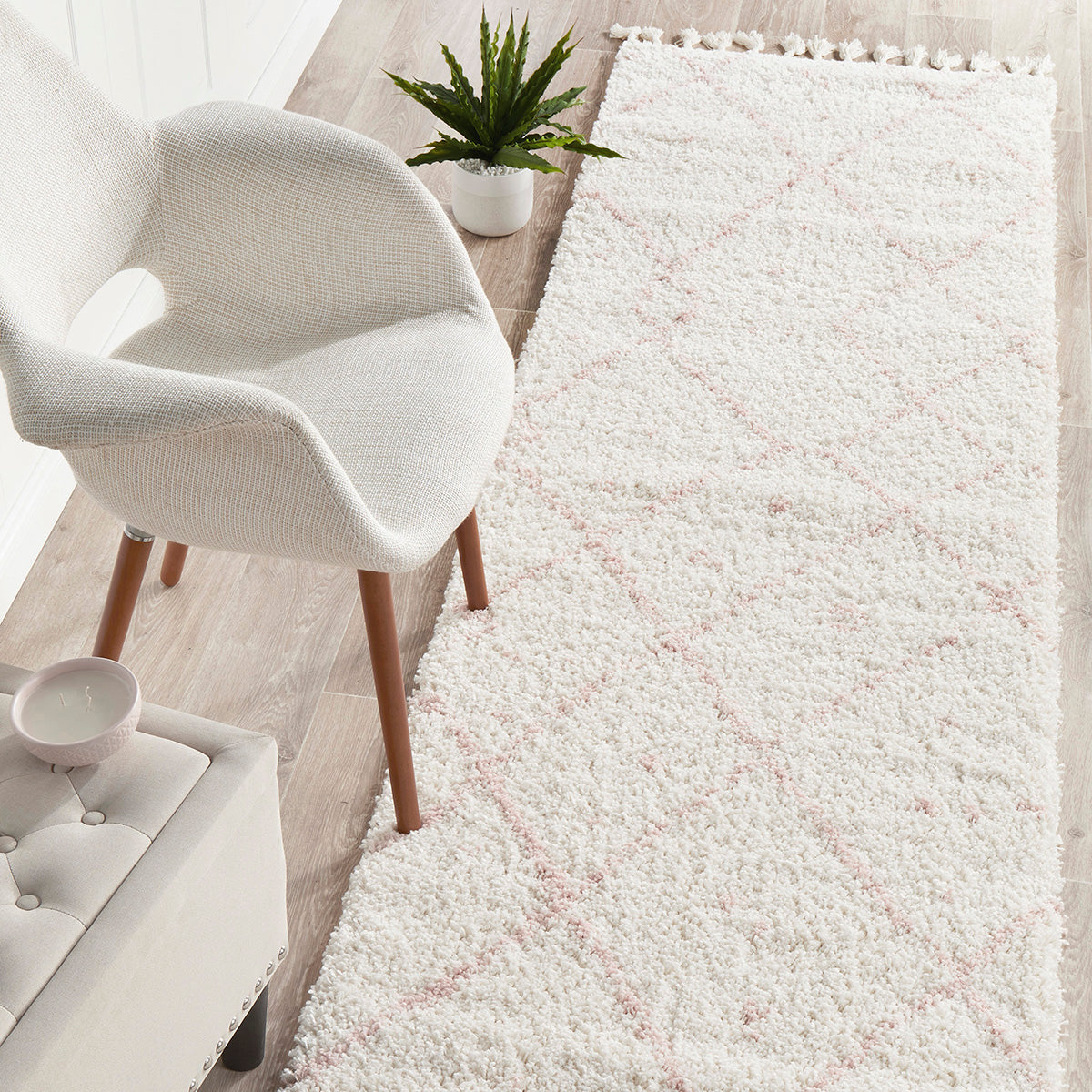 Saffron 44 Pink Runner Rug
