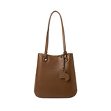 Nalandu Leather Horse Charm Tote Bag - Coffee