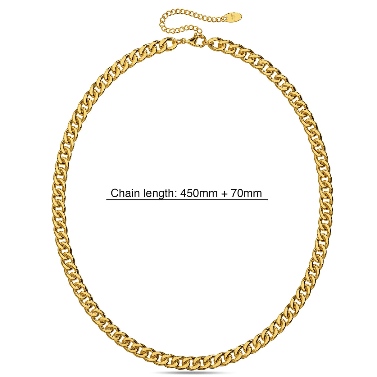 Bullion Gold Curb Chain Link Gold Plated Necklace