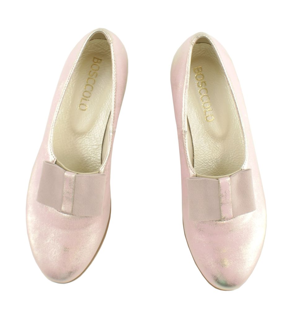 Bosccolo Womens Pumps With Bow - Metalic Pink
