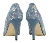 Bosccolo Womens High Heels - Flowers On Blue