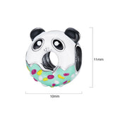 Solid 925 Sterling Silver Bear Panda Pandora Inspired Charm