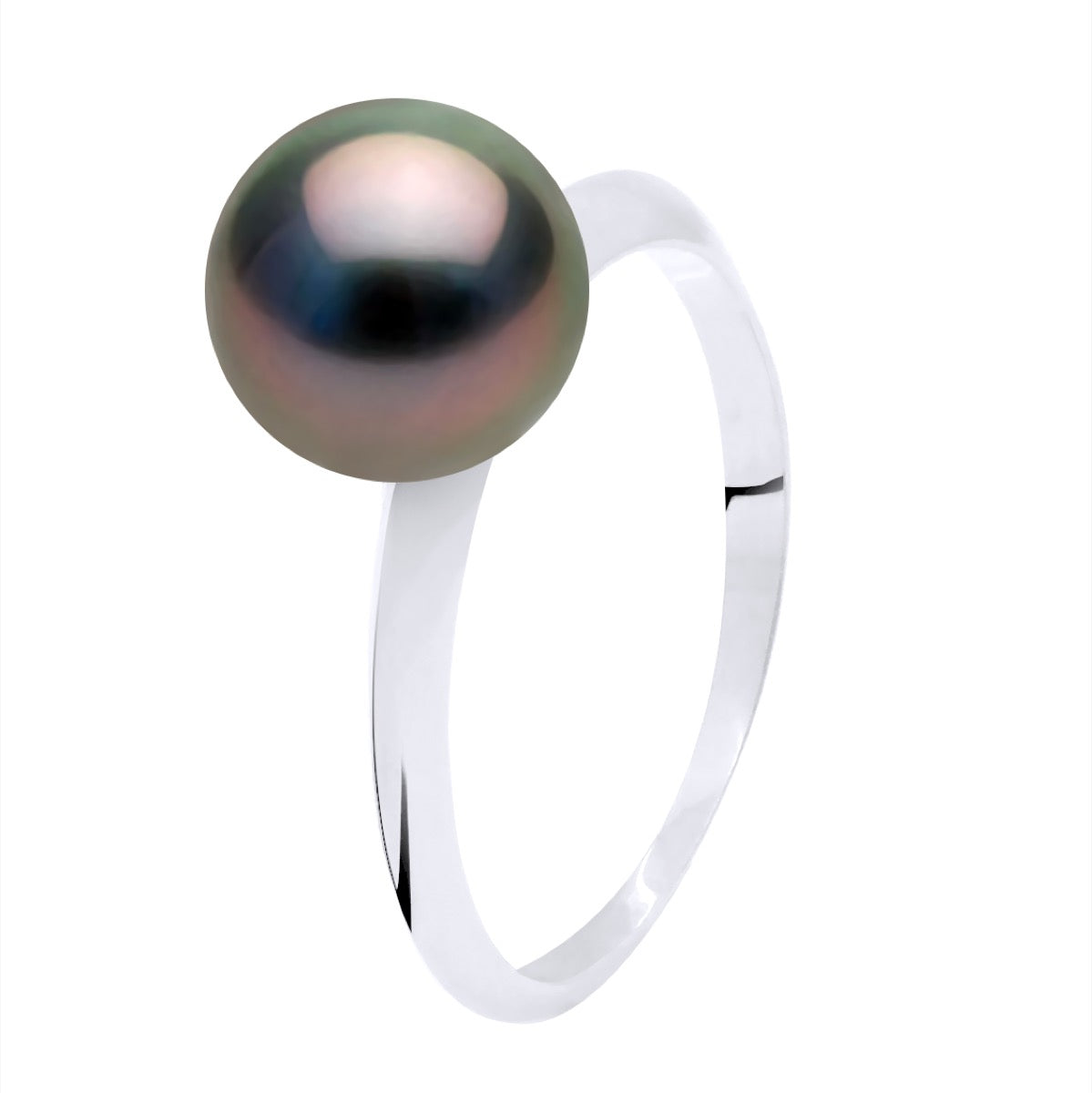Bangle Ring Real Cultured Tahiti Pearl Round 8-9 mm - Ring Size 48 (France)- see enclosed Sizer