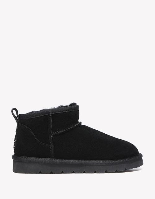 Julia Cow Suede Boots in Black
