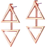 Bullion Gold Double Triangle Drop Earrings