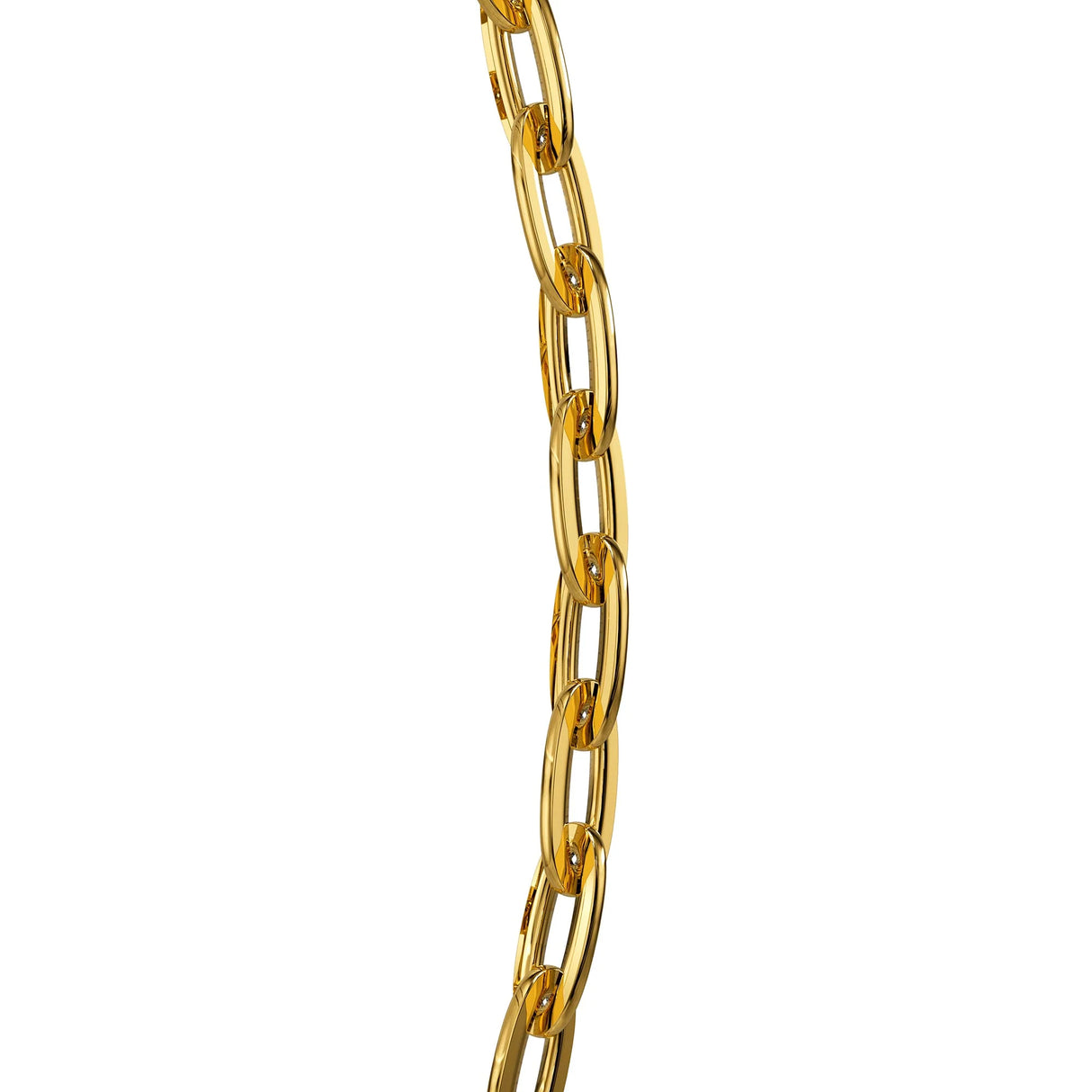 Bullion Gold Flat Paperclip Link Chain Gold Plated Necklace