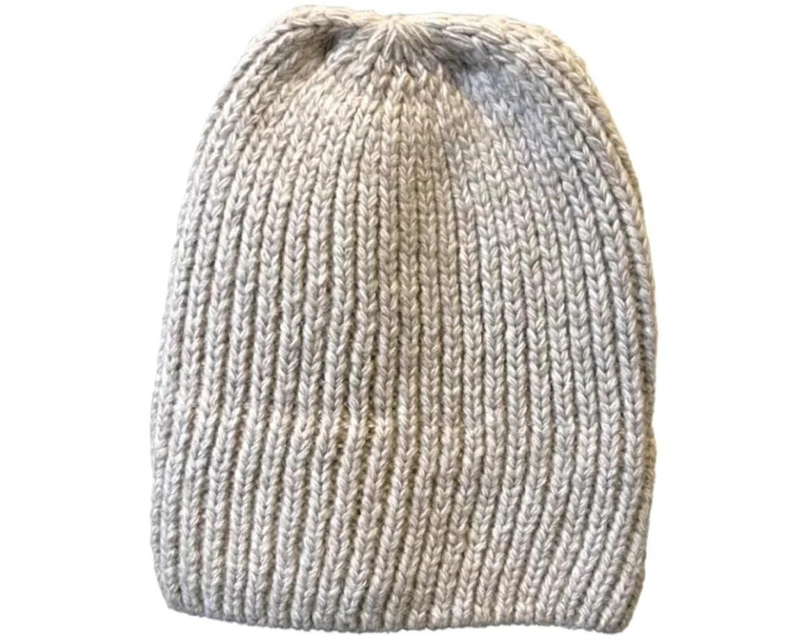 Cherry Red Chunky Marle Beanie - Brown
