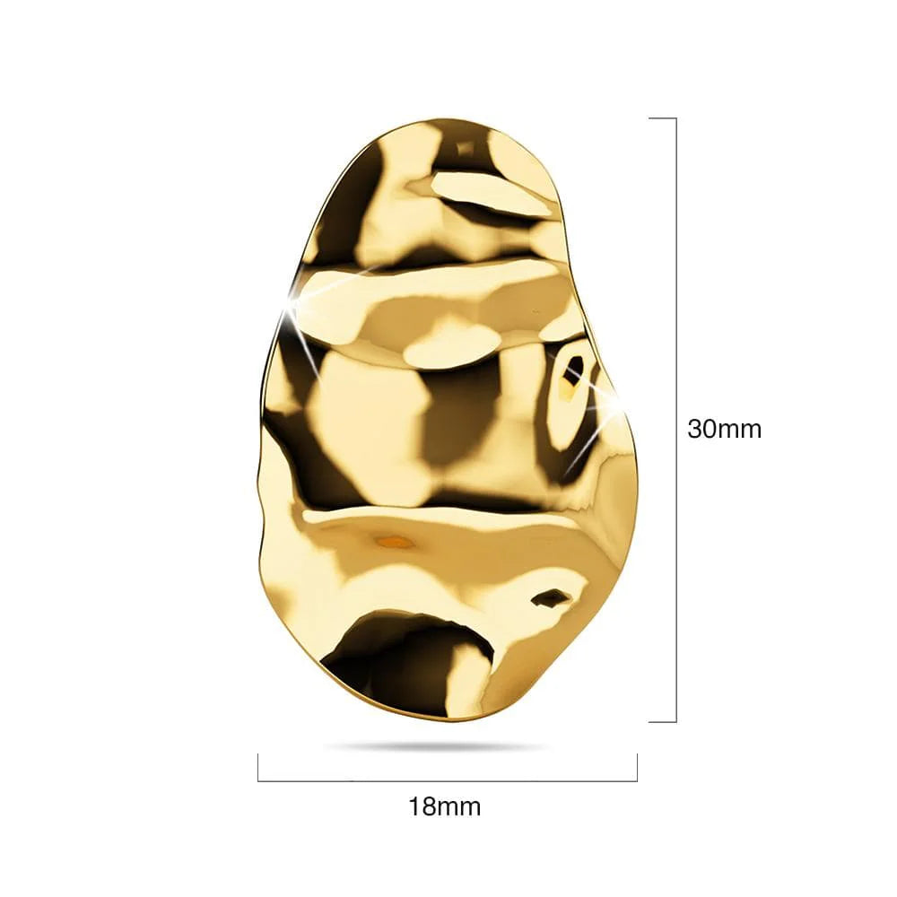 Bullion Gold Textured Stud Earrings in Gold