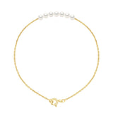 Bracelet Curb Chain "Pearls" - Natural Pearl White - Longueur 42 cm