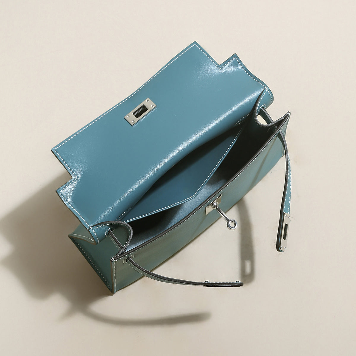 Monroe Colorblock Leather Satchel - Blue