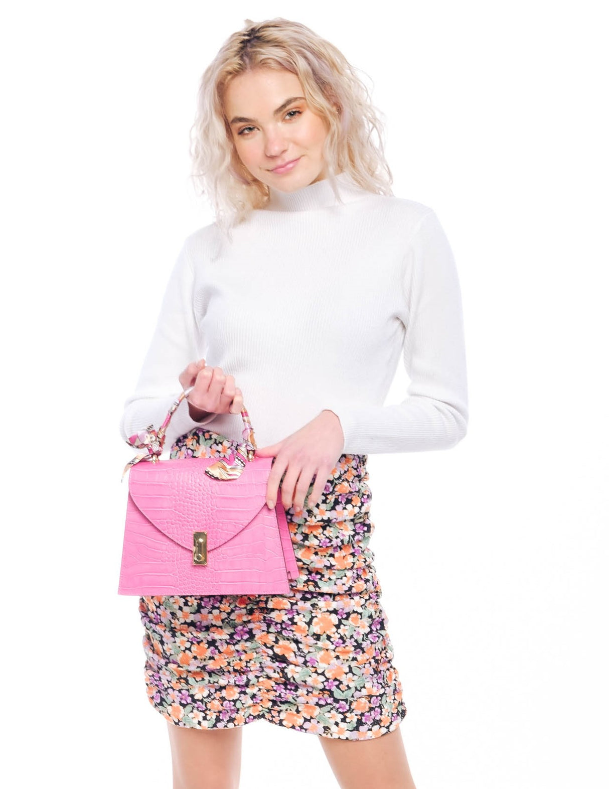 Bosccolo Handbag - Pink Croco