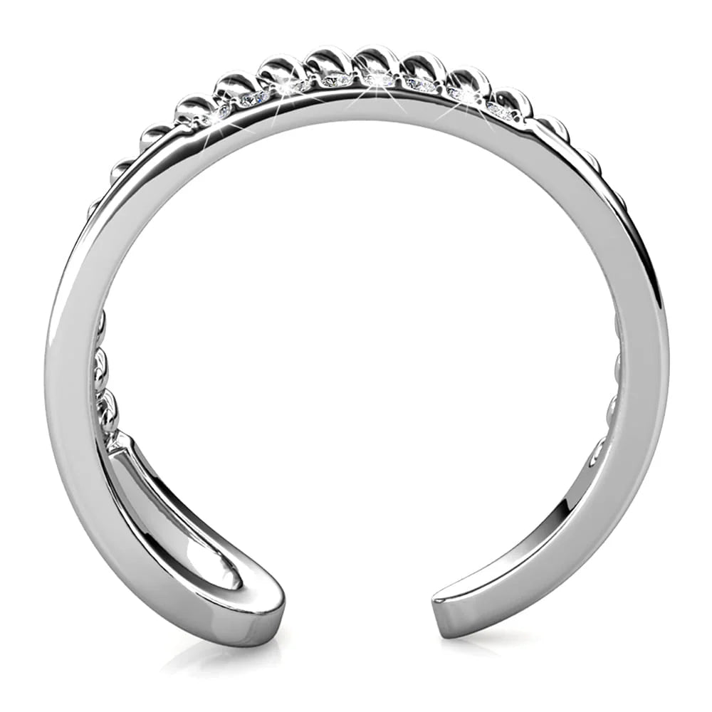 Boxed Feline On! Necklace and Ring Set Embellished with SWAROVSKI® Crystals In White Gold