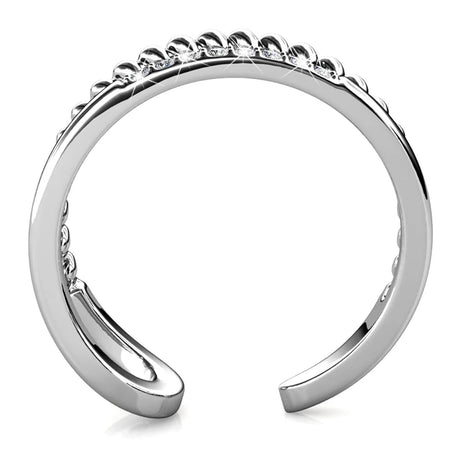 Boxed Feline On! Necklace and Ring Set Embellished with SWAROVSKI® Crystals In White Gold