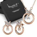 Boxed A Thousand Butterfly Set Embellished with SWAROVSKI® Crystals In Rose Gold