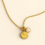 Bullion Gold Yin Yang Heart Gold Charm Necklace