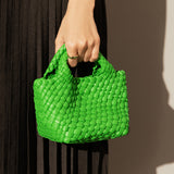 Mini Woven Top Handle Bag - Green