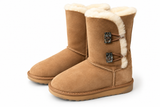 Australian Leather Ugg Swarovski Elements 2button - Chestnut - AU5