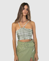 BY.DYLN Toni Crop - Green Tie Dye