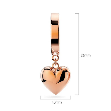 Bullion Gold Ruby Love Huggie Earrings