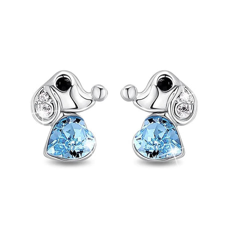 Boxed Cute Elephant Necklace and Earrings Set Embellished with SWAROVSKI® crystals