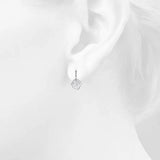 Solid 925 Sterling Silver Highly Polished Rose French Hook Earrings