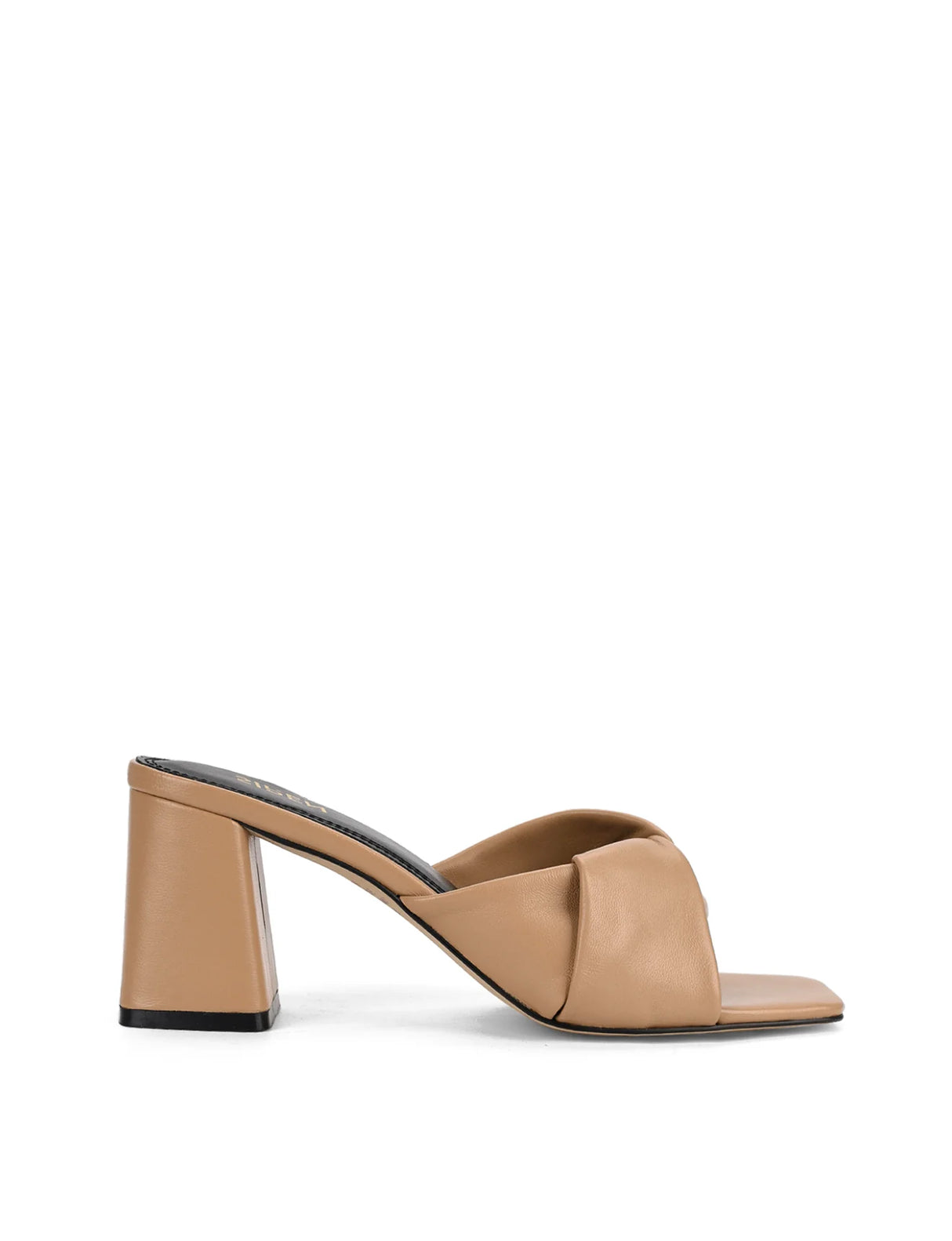 Siren Heeled Mules - Almond Tan Leather