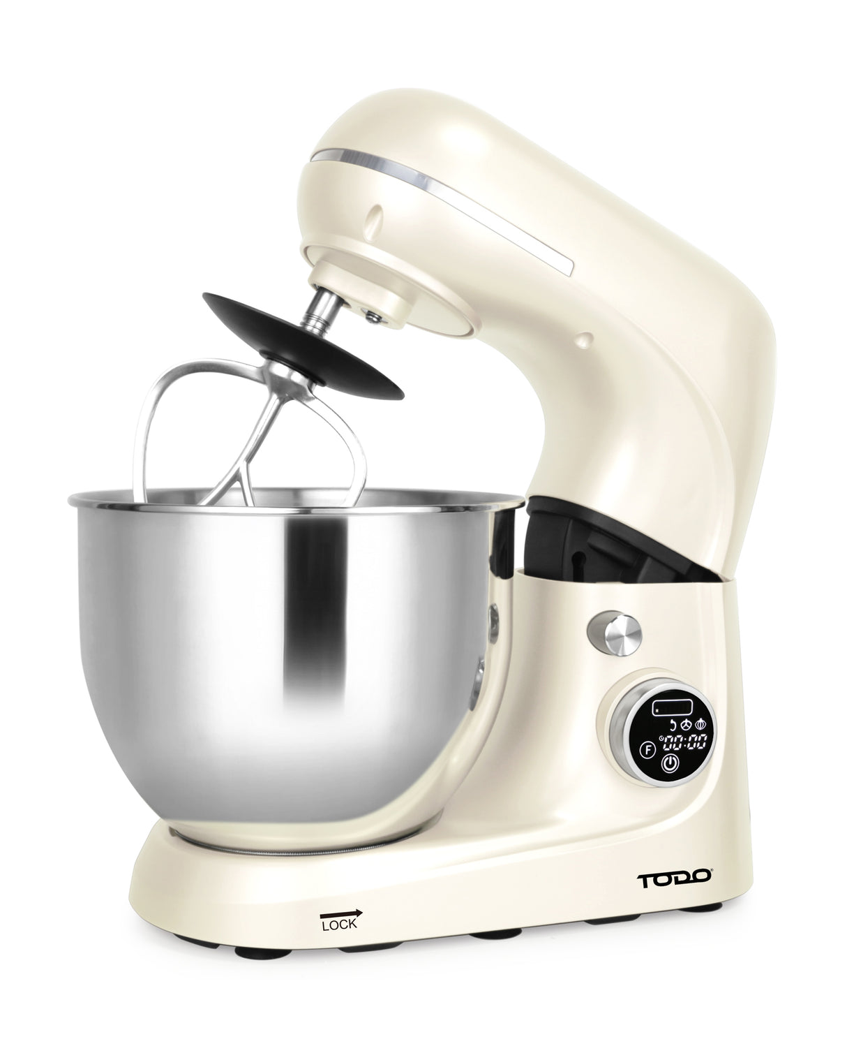 TODO 1100W Electric Stand Mixer 5.3L Stainless Steel Bowl Heated Fermentation LCD Touch Screen Control