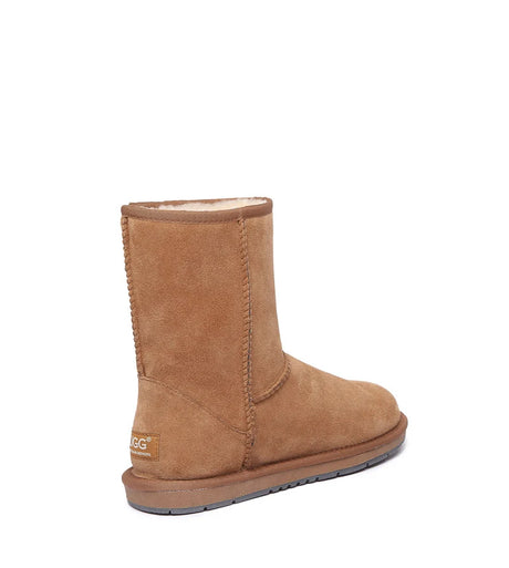 Short Classic Suede Boots in Chestnut
