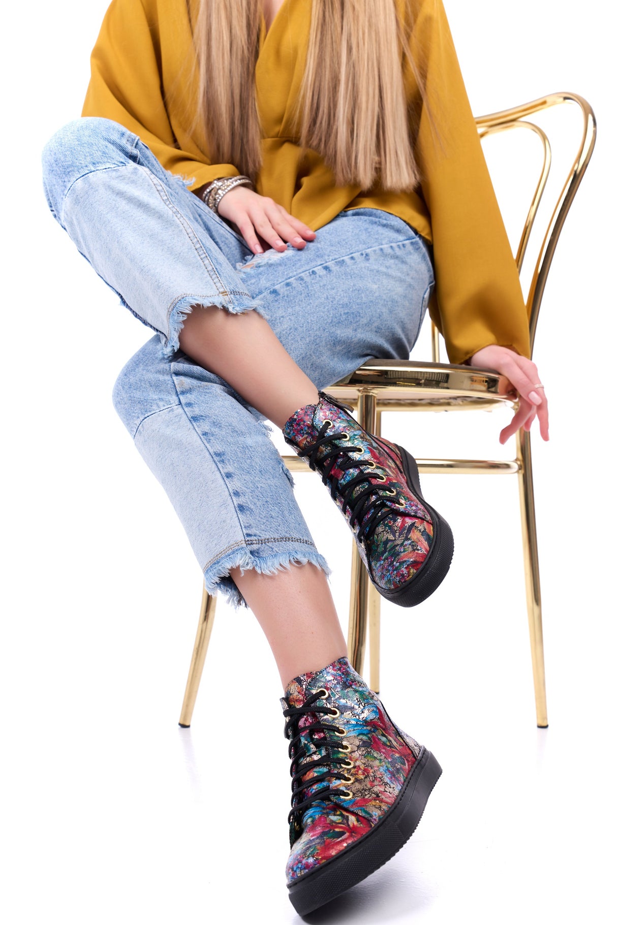 Bosccolo Womens Sneakers - Flowers Multicolor