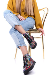 Bosccolo Womens Sneakers - Flowers Multicolor