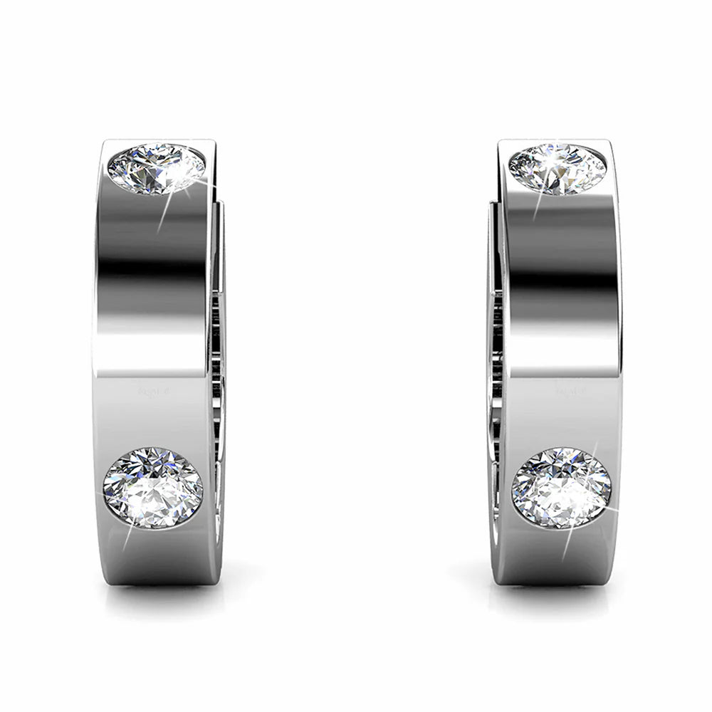 Krystal Couture Classic Round Stud Earrings in White Gold Adorned with Crystals from SWAROVSKI