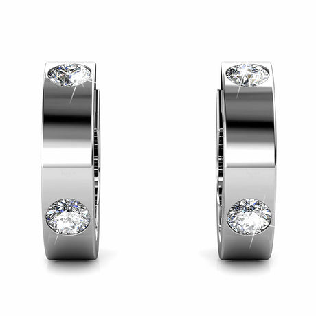 Krystal Couture Classic Round Stud Earrings in White Gold Adorned with Crystals from SWAROVSKI