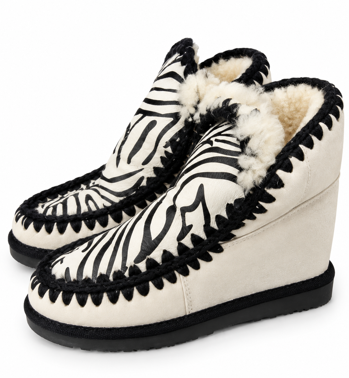 Australian Leather Ugg Short Trim Eskimo Metallic - Zebra - AU10